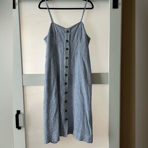Striped Blue Button-Down Dress